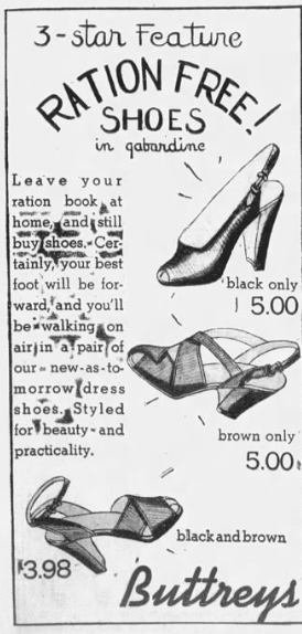 Ration-free shoes